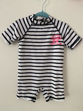 Joe Fresh Navy and White Striped Baby Rashguard